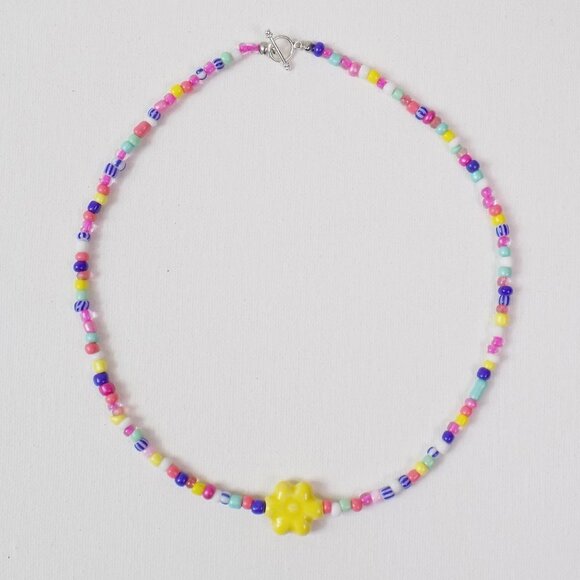 new in box! handmade random beaded choker chunky charms necklace kawaii indie - Picture 1 of 4